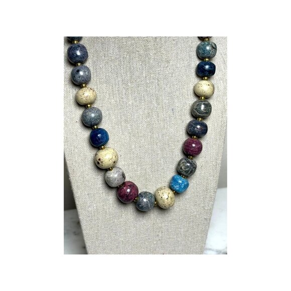 Assorted Natural Stone Necklace Jasper And Sodalite Positive Energy Jewelry 146g - Picture 1 of 5